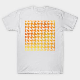 Houndstooth Pattern Yellow and Orange Golden Gradient T-Shirt